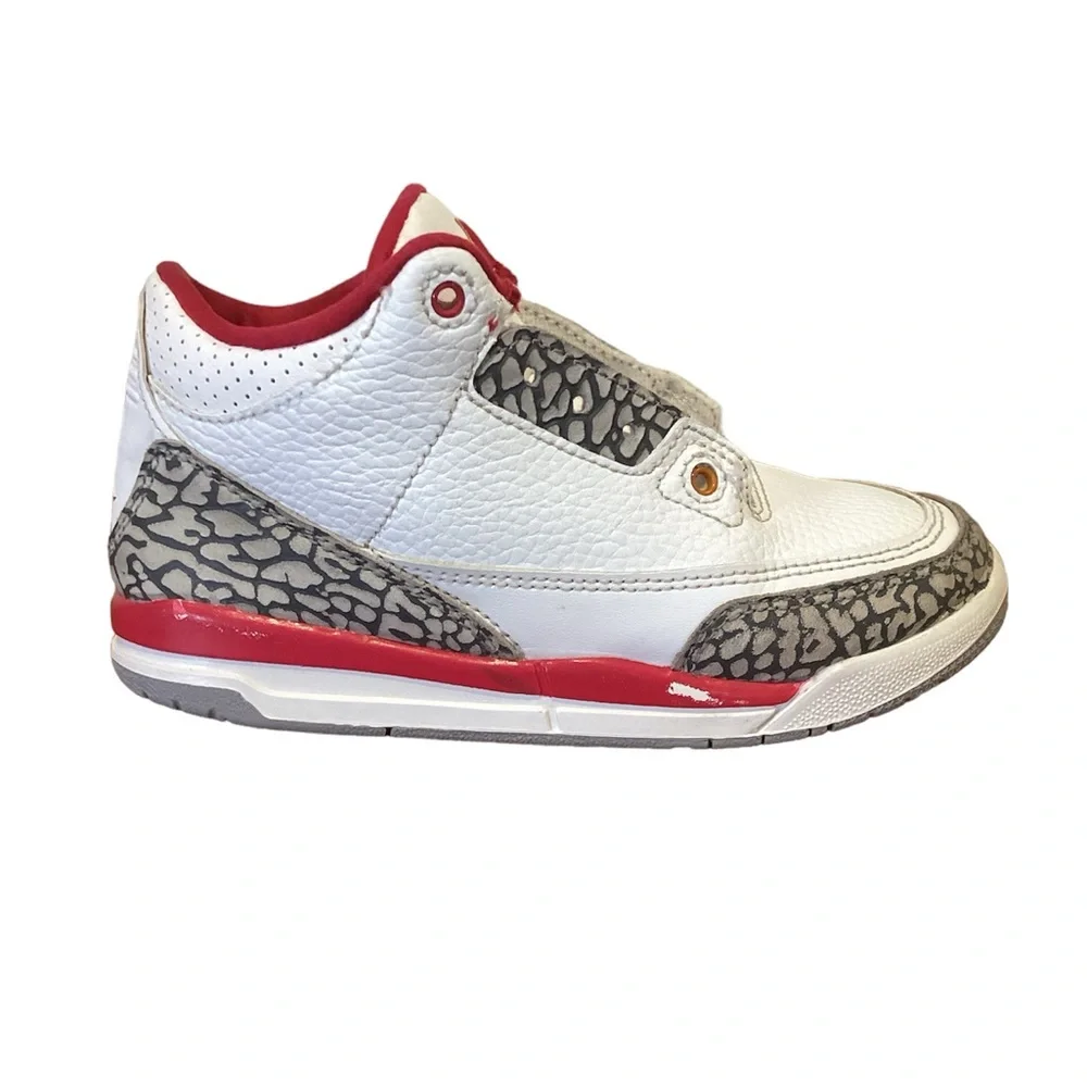 Nike‎ Air Jordan 3 Retro Cardinal Red Sz 13c(childrens)